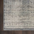 8' Ivory And Blue Geometric Distressed Runner Rug With Fringe