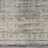 8' Ivory And Blue Geometric Distressed Runner Rug With Fringe
