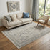 5' X 8' Ivory And Gray Medallion Distressed Area Rug With Fringe