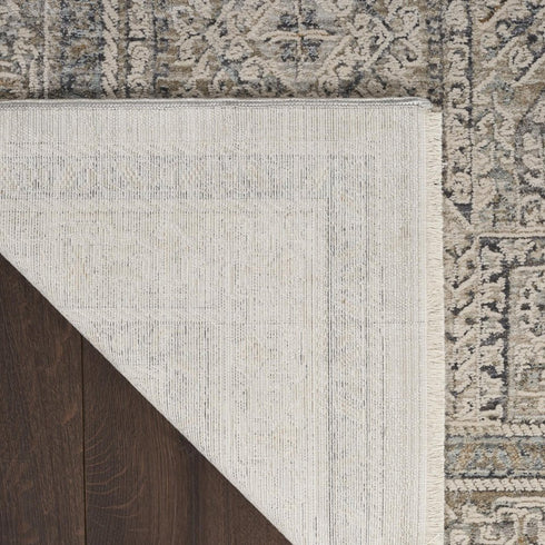 5' X 8' Ivory And Gray Medallion Distressed Area Rug With Fringe