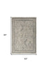 5' X 8' Ivory And Gray Medallion Distressed Area Rug With Fringe