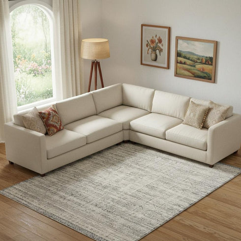8' X 10' Blue And Ivory Geometric Area Rug
