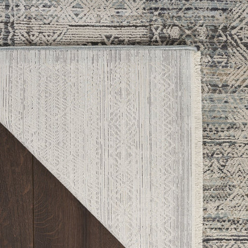 8' X 10' Blue And Ivory Geometric Area Rug