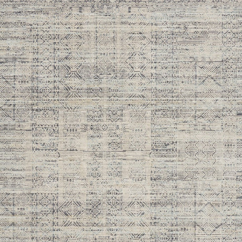 8' X 10' Blue And Ivory Geometric Area Rug