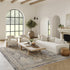 8' X 10' Ivory And Charcoal Medallion Distressed Area Rug With Fringe