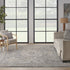 8' X 10' Ivory And Charcoal Medallion Distressed Area Rug With Fringe