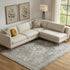 8' X 10' Ivory And Charcoal Medallion Distressed Area Rug With Fringe