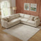 8' X 10' Ivory Brown And Gray Geometric Distressed Area Rug With Fringe
