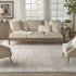 8' X 10' Ivory Brown And Gray Geometric Distressed Area Rug With Fringe