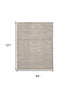 8' X 10' Ivory Brown And Gray Geometric Distressed Area Rug With Fringe
