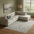 8' X 10' Ivory And Gray Oriental Distressed Area Rug With Fringe