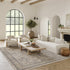 8' X 10' Ivory And Gray Oriental Distressed Area Rug With Fringe