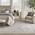8' X 10' Ivory And Gray Oriental Distressed Area Rug With Fringe