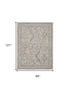 8' X 10' Ivory And Gray Oriental Distressed Area Rug With Fringe