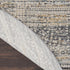 8' Ivory And Slate Gray Oriental Distressed Round Rug With Fringe