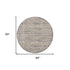8' Ivory And Slate Gray Oriental Distressed Round Rug With Fringe