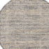 8' Ivory And Slate Gray Oriental Distressed Round Rug With Fringe