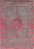 9' X 13' Gray and Pink Medallion Non Skid Area Rug