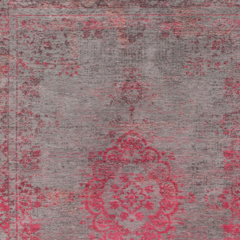 9' X 13' Gray and Pink Medallion Non Skid Area Rug
