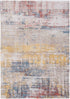 8' White Round Abstract Non Skid Area Rug