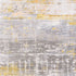 8' Gray and Yellow Round Abstract Non Skid Area Rug