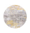 8' Gray and Yellow Round Abstract Non Skid Area Rug