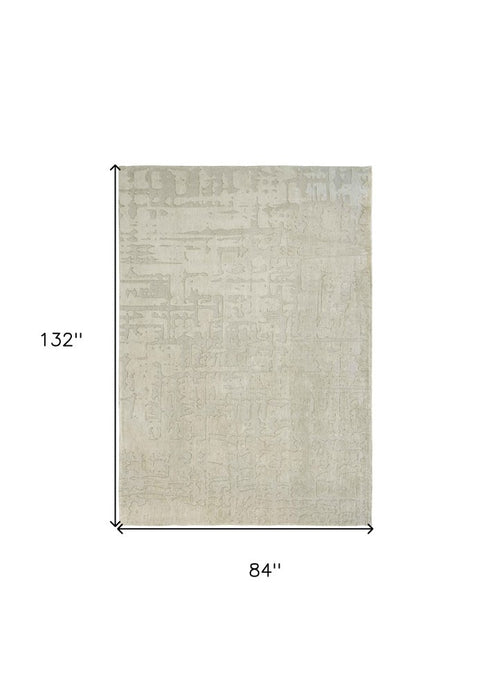 8' X 11' Gray and Beige Abstract Non Skid Area Rug
