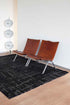 9' X 13' Black And Gray Abstract Washable Area Rug