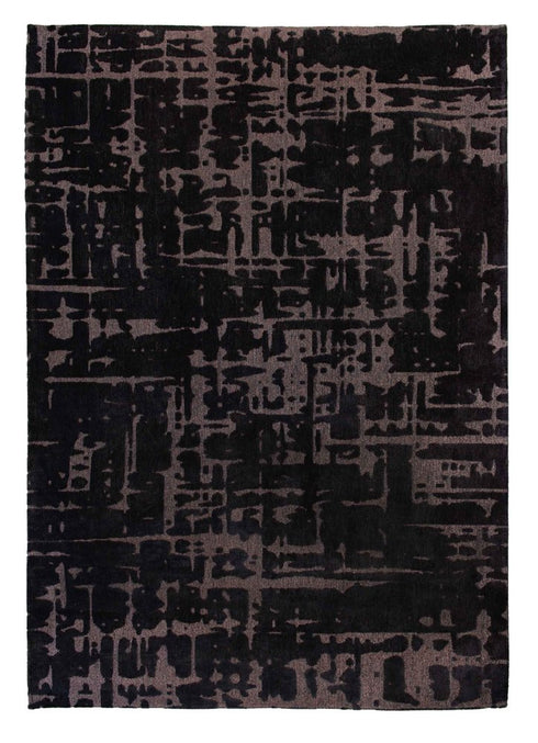 9' X 13' Black And Gray Abstract Washable Area Rug