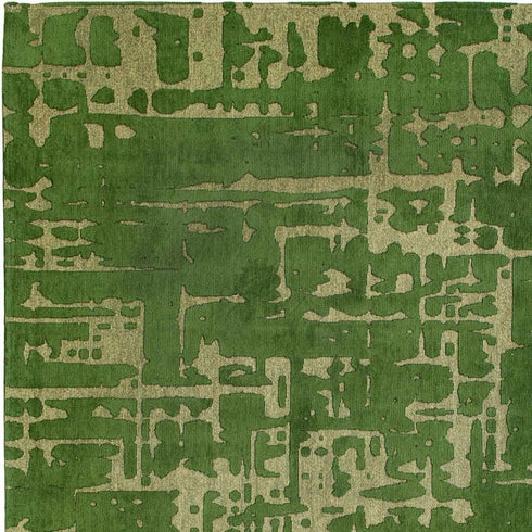 8' X 11' Green Abstract Non Skid Area Rug