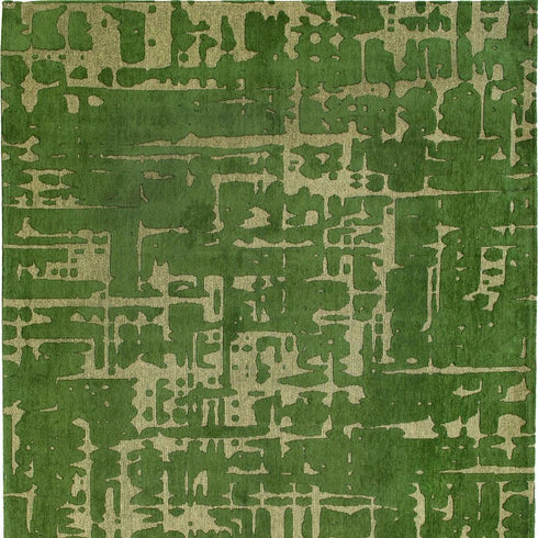 8' X 11' Green Abstract Non Skid Area Rug