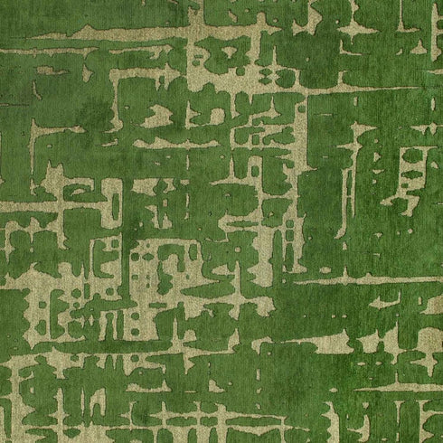 8' X 11' Green Abstract Non Skid Area Rug