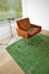 8' X 11' Green Abstract Non Skid Area Rug