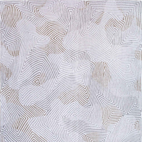 9' X 13' White Abstract Non Skid Area Rug