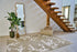 8' Green And White Oriental Washable Round Rug
