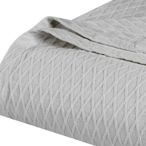 King Platinum Geometric Cotton Woven Blanket