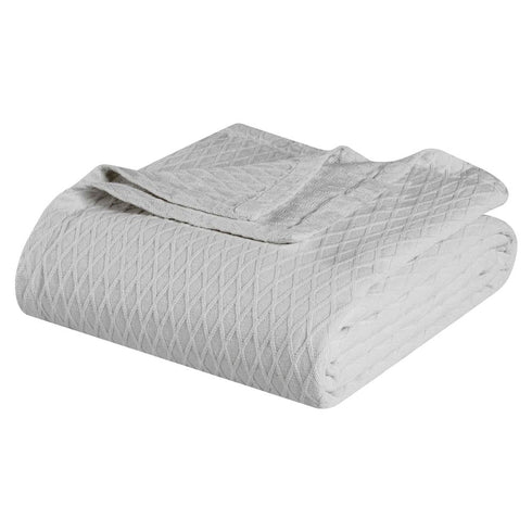 King Platinum Geometric Cotton Woven Blanket