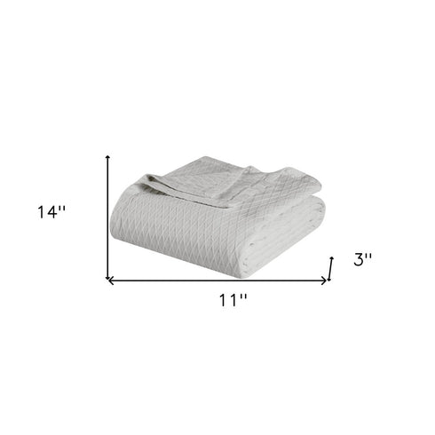 Twin Platinum Cotton Cable Knit Blanket