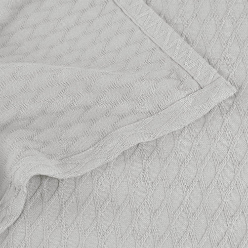 Twin Platinum Cotton Cable Knit Blanket