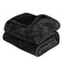 King Black Geometric Flannel Woven Plush Blanket