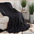 King Black Geometric Flannel Woven Plush Blanket
