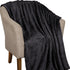 King Black Geometric Flannel Woven Plush Blanket