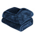 King Navy Blue Geometric Flannel Woven Plush Blanket