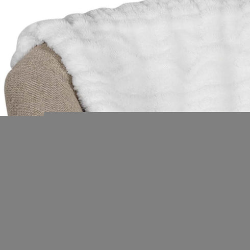 Twin White Fleece Knitted Plush Blanket