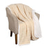 Queen Cream Geometric Fleece Woven Plush Blanket