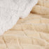 Queen Cream Geometric Fleece Woven Plush Blanket