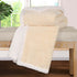 Queen Cream Geometric Fleece Woven Plush Blanket