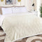 Queen Ivory Geometric Fleece Woven Plush Blanket