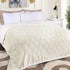 Queen Ivory Geometric Fleece Woven Plush Blanket