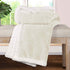 Queen Ivory Geometric Fleece Woven Plush Blanket